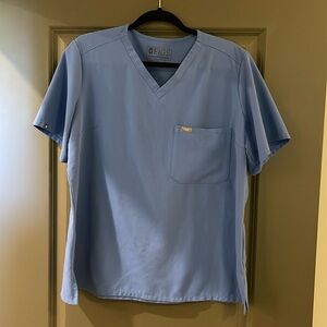 Figs ceil blue one pocket scrub top